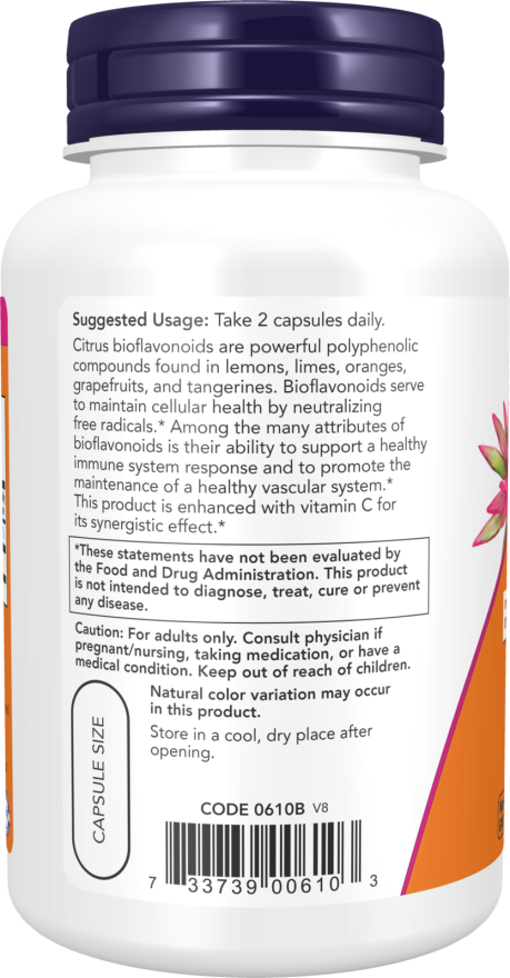 NOW Foods – Citrusové bioflavonoidy, 700 mg - 100 kapsúl – Obrázok 3