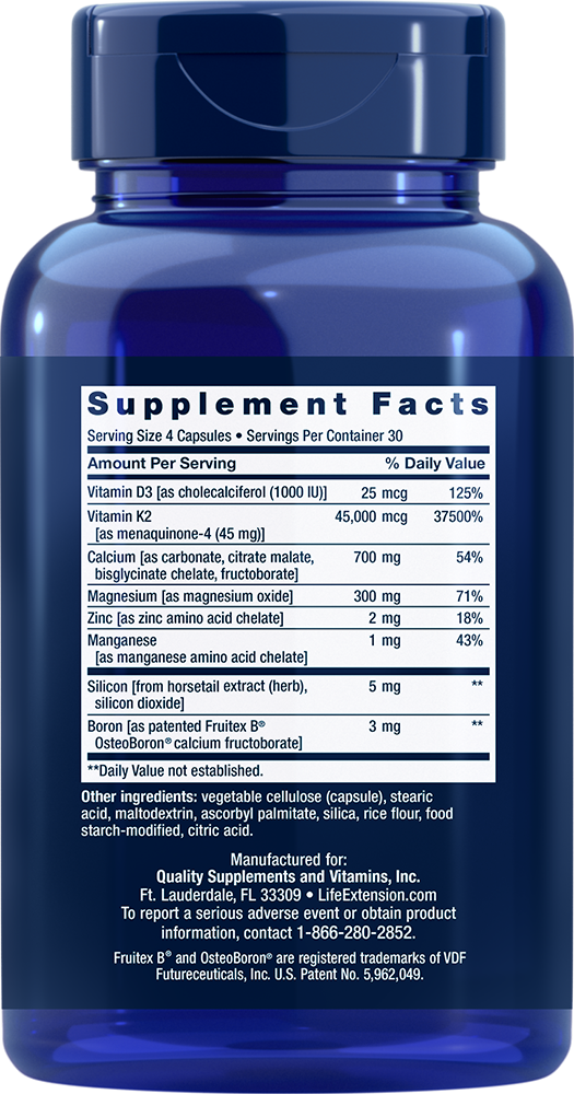 Life Extension - Kostná regenerácia Elite s vysoko účinným K2 - 120 kapsúl – Obrázok 2