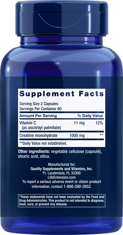 Life Extension - Kreatínové kapsule - 120 kapsúl - Billede 2