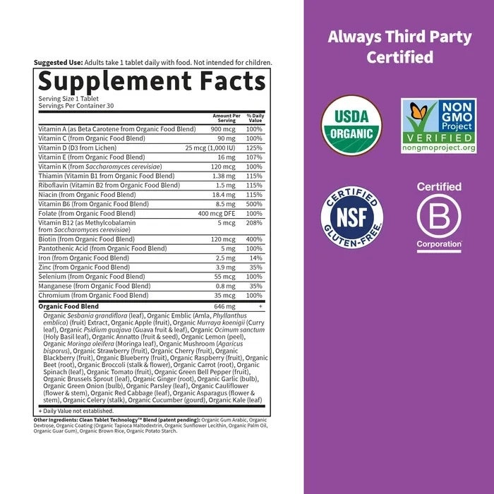 Mykind Organics - Multivitamín pre ženy na každodenné užívanie, 60 vegánskych tabliet - Billede 2