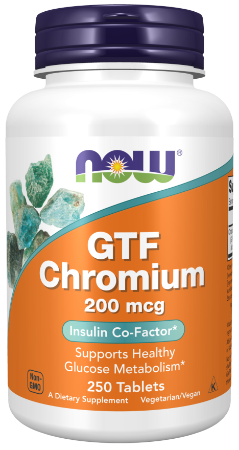 NOW Foods - GTF Chróm, 200 mcg - 250 tabliet – Obrázok 4