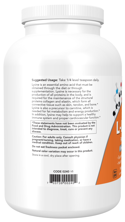 NOW Foods - L-Lyzín v prášku, 1000 mg - 454 g – Obrázok 3