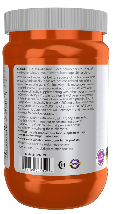 NOW Foods - Hráškový proteín, nesladený - 907g – Obrázok 3