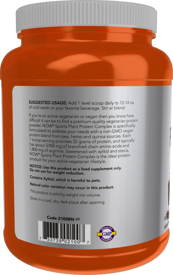 NOW Foods - Rastlinný proteínový komplex, čokoládová moka - 907g – Obrázok 3