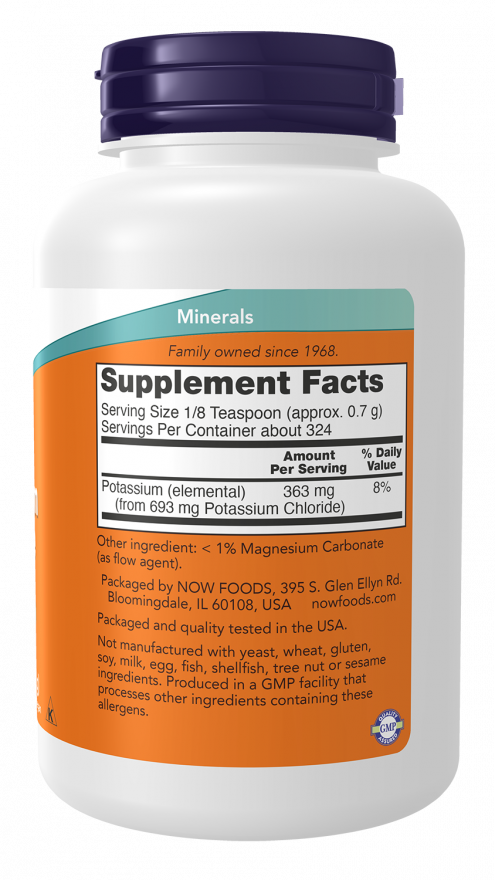 NOW Foods – Chlorid draselný v prášku 227g – Obrázok 2