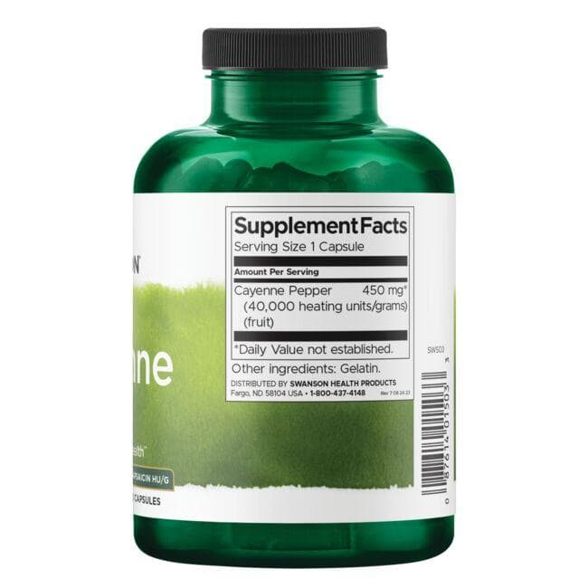 Swanson - Cayenne 450 mg, 300 kapsúl - Billede 2