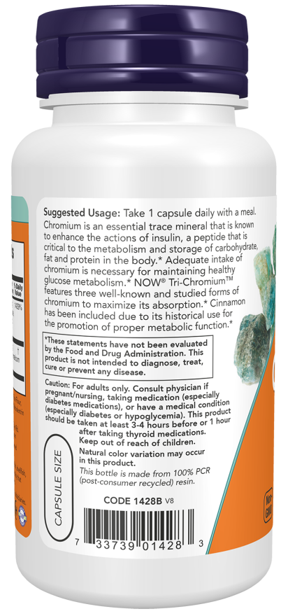 NOW Foods - Tri-Krom 500 mcg, 90 kapsúl – Obrázok 3