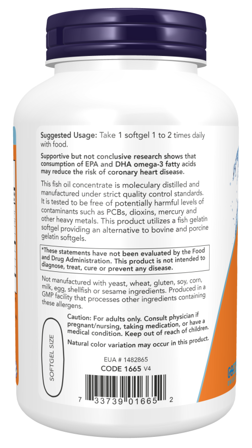 NOW Foods - Ultra Omega-3 v mäkkých želatínových kapsulách z rybej želatíny - 180 kapsúl - Billede 3