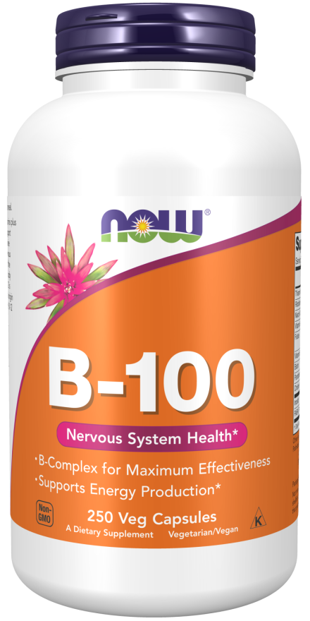 NOW Foods - Vitamín B-100 - 250 kapsúl – Obrázok 4