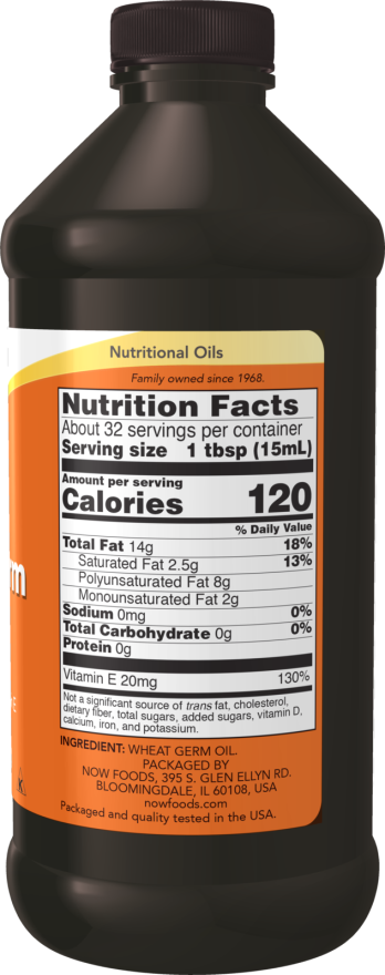 NOW Foods - Pšeničný klíčkový olej, tekutý - 473 ml – Obrázok 2