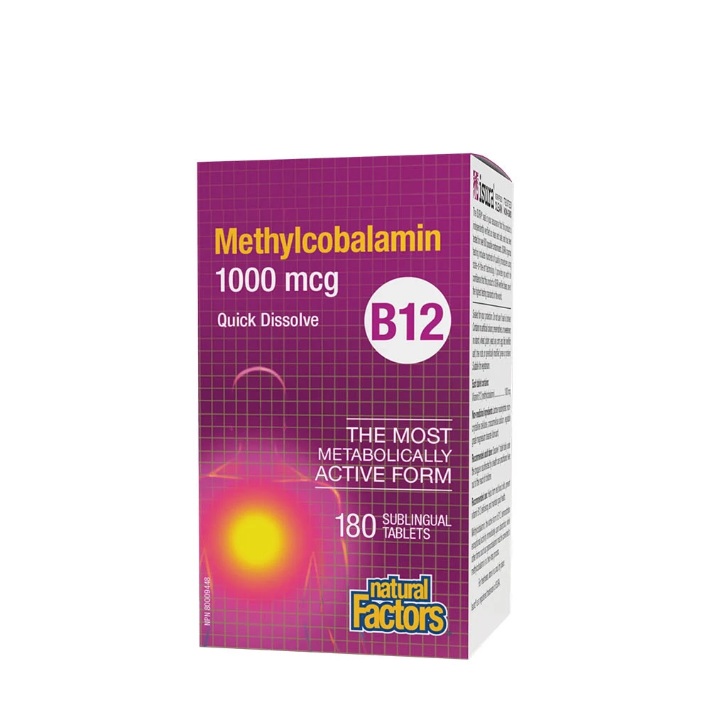 Natural Factors B12 Methylcobalamin 1000 mcg (180 Tablets)