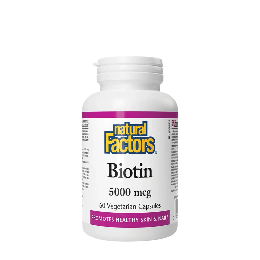 Natural Factors Biotin 5000 mcg (60 Veggie Capsules)