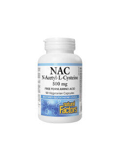 Natural Factors N-Acetyl-L-Cysteine Amino Acid 500 mg (90 Capsules)