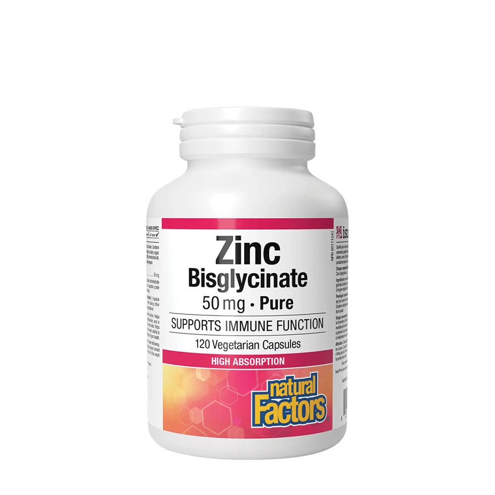 Natural Factors Zinc Bisglycinate 50 mg (120 Capsules)
